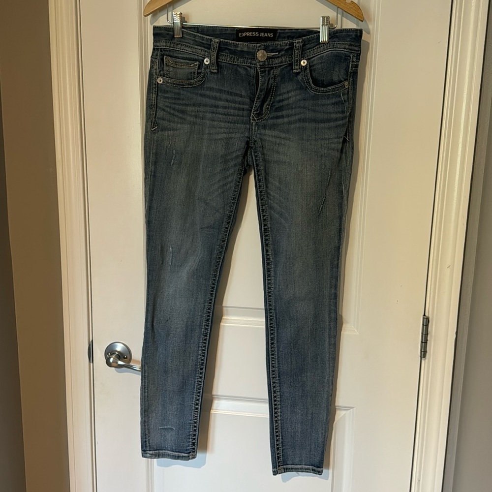Express low rise jean leggings